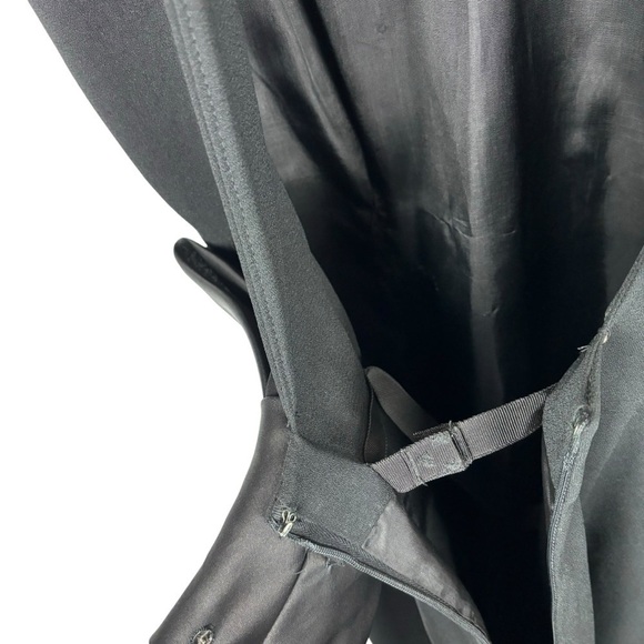 VINTAGE AJ BARI BLACK SCOOP OPEN BACK BOW CLASSIC COCKTAIL DRESS - Picture 12 of 13